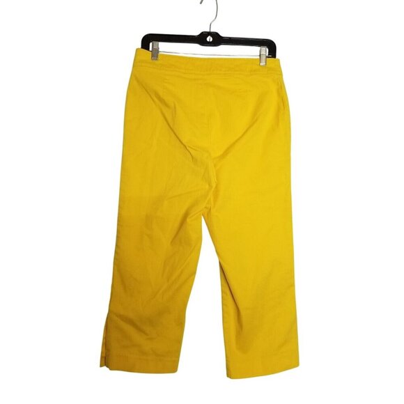Monroe & Main Womens Yellow Cropped Pants Size 8‎ High Waisted - Picture 9 of 10